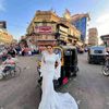 جلسة تصوير عروس في أحد الأسواق الشعبية بطنطا