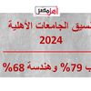 تنسيق الجامعات الأهلية 2024