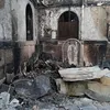 آثار حريق كنيسة مار جرجس بمدينة قفط