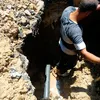 أعمال إصلاح هبوط أرضي بالإسكندرية 