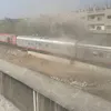 خروج عربة قطار عن مسارها
