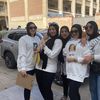 بتشيرتات موحده بالاسم و صورة الطفولة .. طالبات الثانوية العامة بمحافظة بورسعيد يحتفلن بانتهاء ماراثون الثانوية العامة