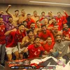 احتفالات لاعبي منتخب مصر 