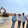 هبوط جزئي بطريق بنى سويف الصحراوى الغربى 
