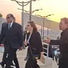 لميس الحديدي في عزاء هاني شاكر 
