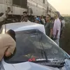 حادث اصطدام قطار بسيارة زفاف 