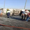 حادث تصادم سيارة نقل وأتوبيس بطريق مصر الإسماعيلية الصحراوي