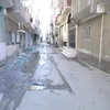 جانب من مياه الصرف في الشوارع 