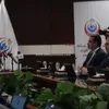 وزير الصحة أثناء المؤتمر الصحفي 