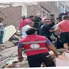 الهلال الأحمر المصري يستجيب لحادث إنهيار عقار بالمحلة  