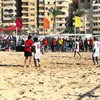 مباراة مصر وأنجولا في بطولة كرة القدم الشاطئية 