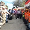 جانب من اصطفاف المعدات