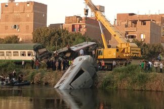 حادث قطارين بالمنيا 
