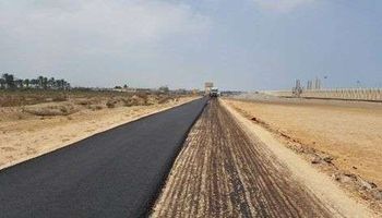 شاهد| بدء أعمال رصف مدخل القرية الأوليمبية بدمياط
