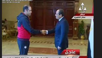 استقبال السيسي للمنتخب