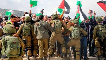 مواجهات بين الفلسطينيين والجيش الاسرائيلي 