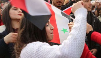 احتفالات أهالي حلب بمناسبة تحرير الجزء الغربي من الريف والقرى الغربية (Sputnik)