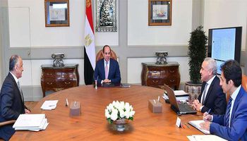  جانب من اجتماع الرئيس عبد الفتاح السيسي