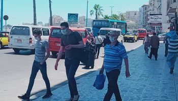 التزام المواطنين في الإسكندرية بارتداء الكمامات 