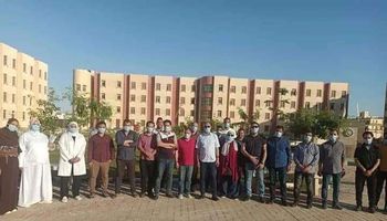 فريق العزل بالمدينة الجامعية  شرق النيل ببني سويف 