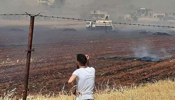 حرائق حقول زراعية في سوريا 