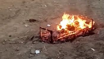 حرق نعش أحد المتوفين بكورونا ببنى سويف 