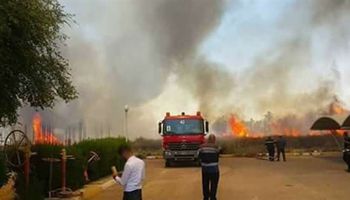 حريق في منطقة مطار المثنى ببغداد