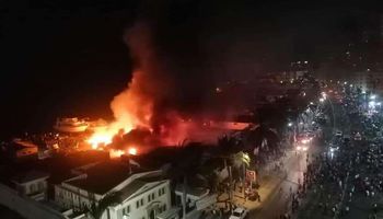 حريق هائل في ورش تصنيع السفن بالإسكندرية