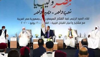 لقاء الرئيس السيسي بوفد مشايخ وأعيان ليبيا 