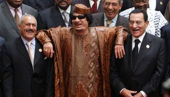مبارك والقذافي وعلي عبد الله صالح 