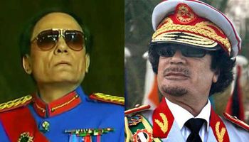 عادل امام ومعمر القذافي 