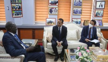السفير المصري في جوبا يلتقي وزير الإعلام والاتصالات الجنوب سوداني