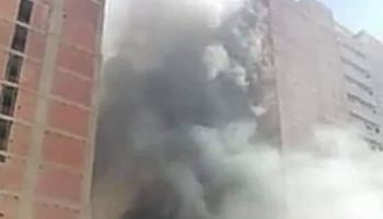  حريق مصنع الكاوتش في الهرم