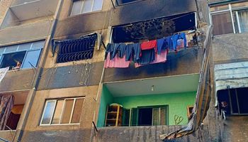 صورة لحريق شقة بالمرج أدى إلى وفاة 5 أشخاص من أسرة واحدة 