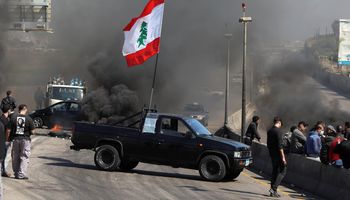المتظاهرون في لبنان 