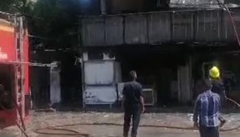 حريق في محل تجارى ببني سويف 