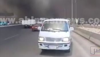  حريق سيارة محملة بالوقود بطريق الأوتوستراد 