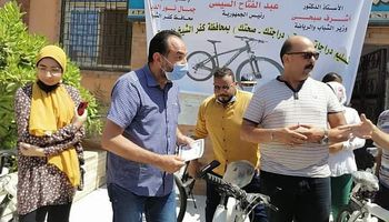 شباب كفر الشيخ تسلم الدفعة الثالثة من الدراجات ضمن مبادرة "دراجتك صحتك"