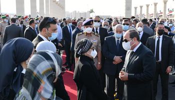 الرئيس عبد الفتاح السيسي يتقدم جنازة المشير محمد حسين طنطاوی