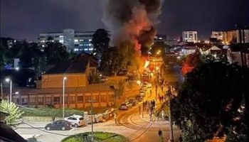 اندلاع حريق ضخم في مستشفى لعلاج مرضى كورونا