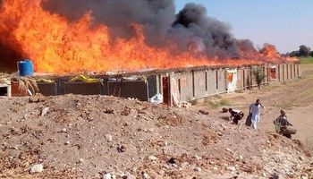 حريق ضخم يلتهم مزرعة دواجن في قنا
