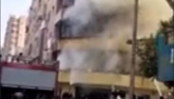 حريق عقار سكني في شبرا مصر