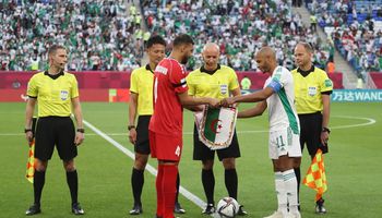 جانب من مباراة الجزائر ولبنان 