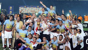 جانب من احتفلات  منتخب مصر بأخر لقب إفريقي 
