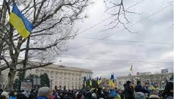 تظاهرة ضد الروس في مدينة خرسون الأوكرانية