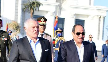 الرئيس السيسي أثناء وداع العاهل الأردني