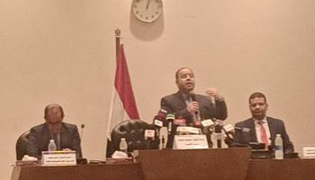 محمد معيط، وزير المالية، خلال فعاليات المؤتمر الصحفي لعرض مؤشرات الأداء المالي لموازنة العام المالي