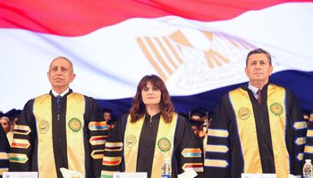 وزيرة الهجرة خلال حفل تخرج الأكاديمية العربية للعلوم والنقل البحري