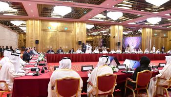 الرئيس السيسي مع رابطة رجال الأعمال القطريين