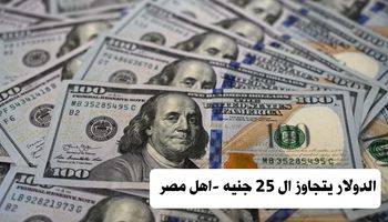 الدولار يتجاوز الـ 25 جنيه -اهل مصر
